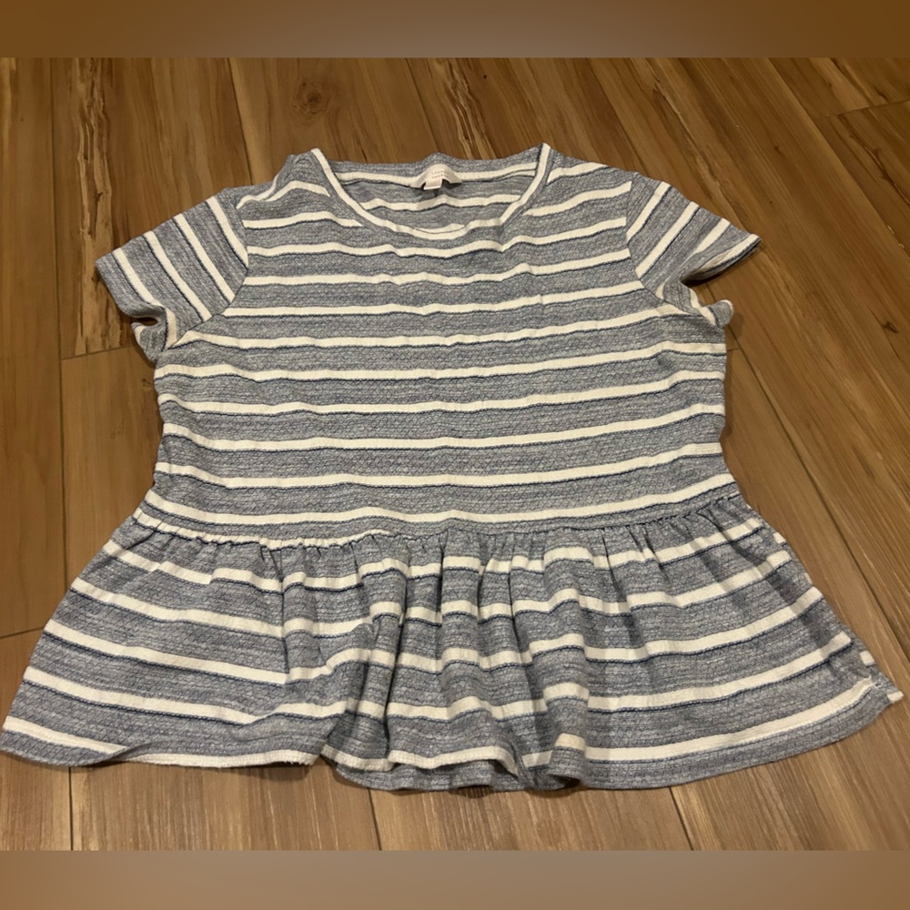 LC Lauren Conrad Blue and White Striped Top Size Medium